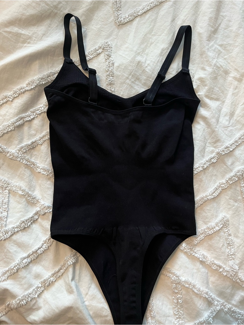 Sleek Black Ribbed Bodysuit